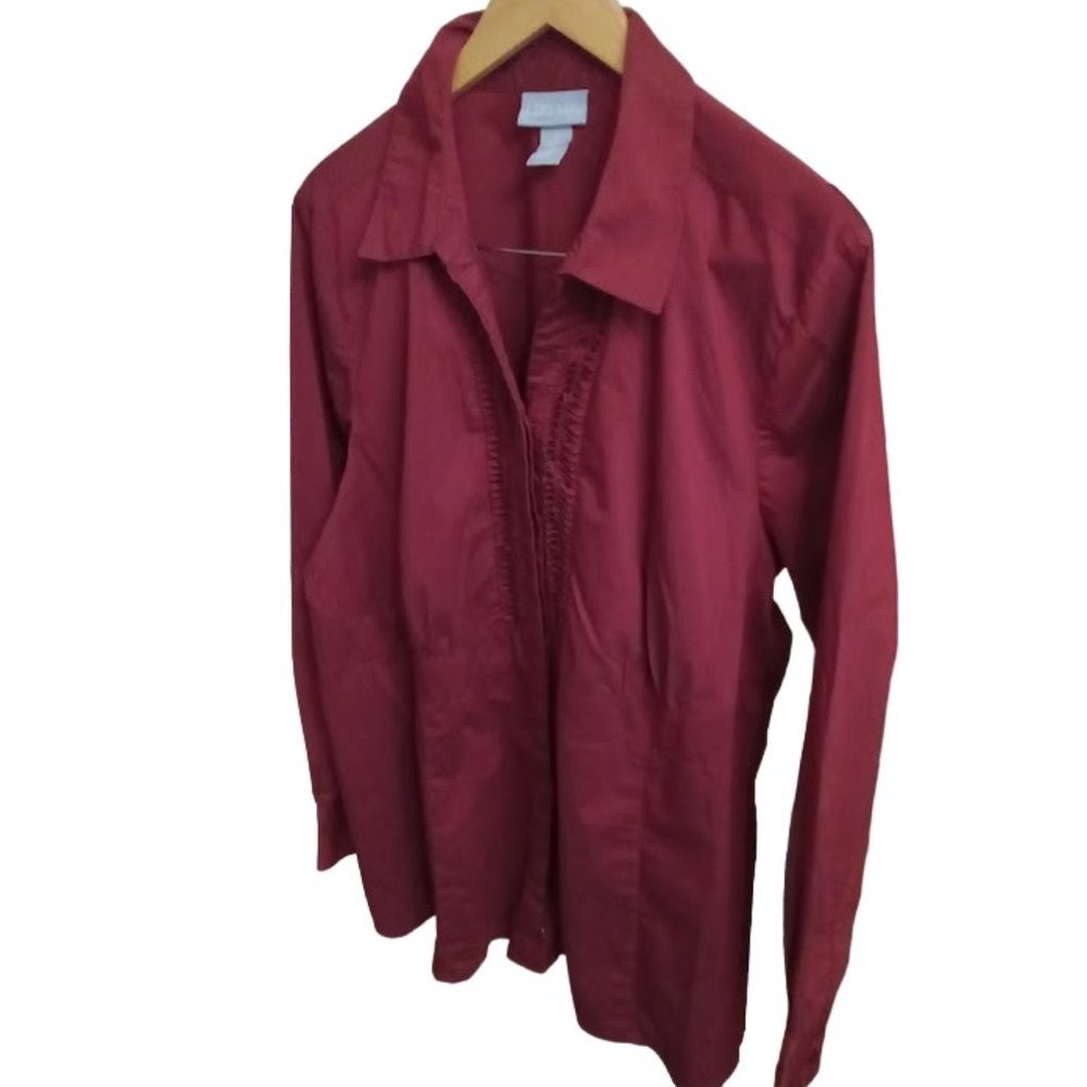 EC | Liz & Me | Burgundy Wine Color | Women's | Long Sleeve | Size: 1X [18/20W]